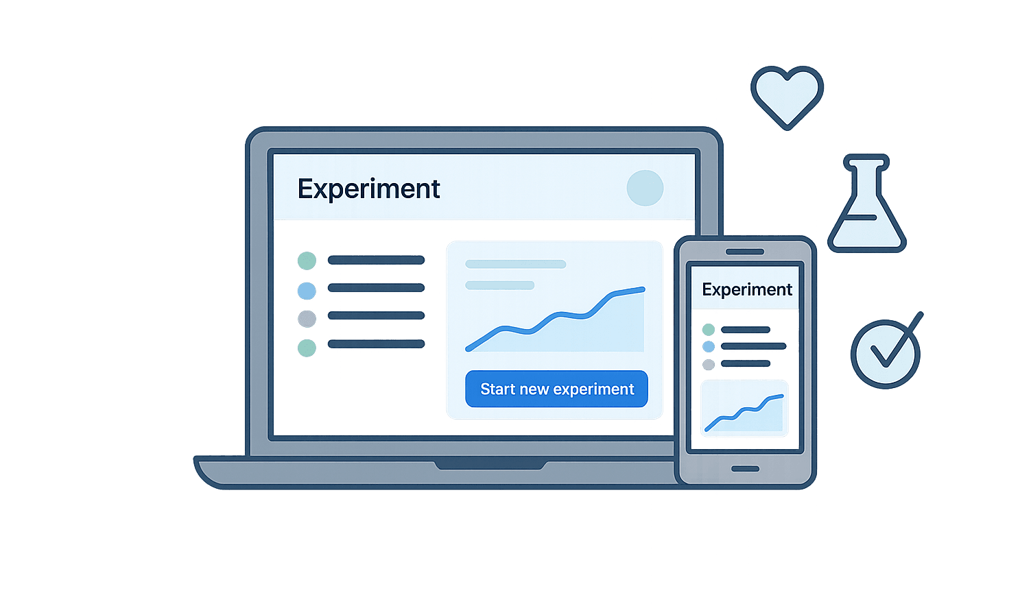 Illustration: experiment dashboard on devices